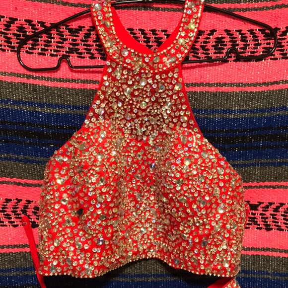 Red Formal Short Dress - Picture 7 of 11